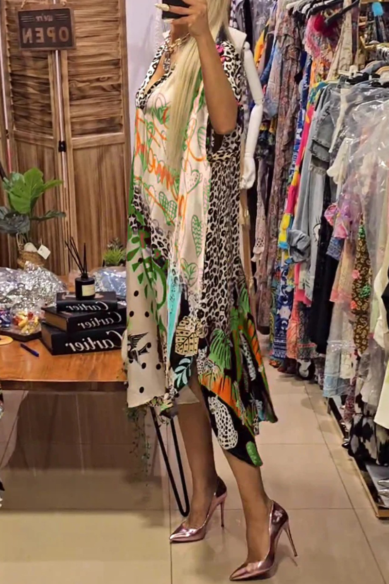 Vestido Estampado Cuello V