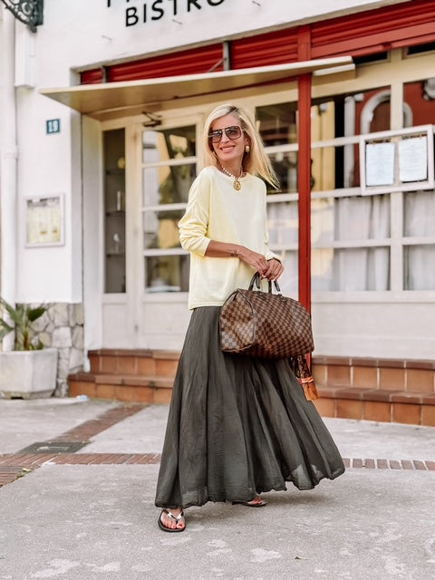 Falda Larga Boho Marrón