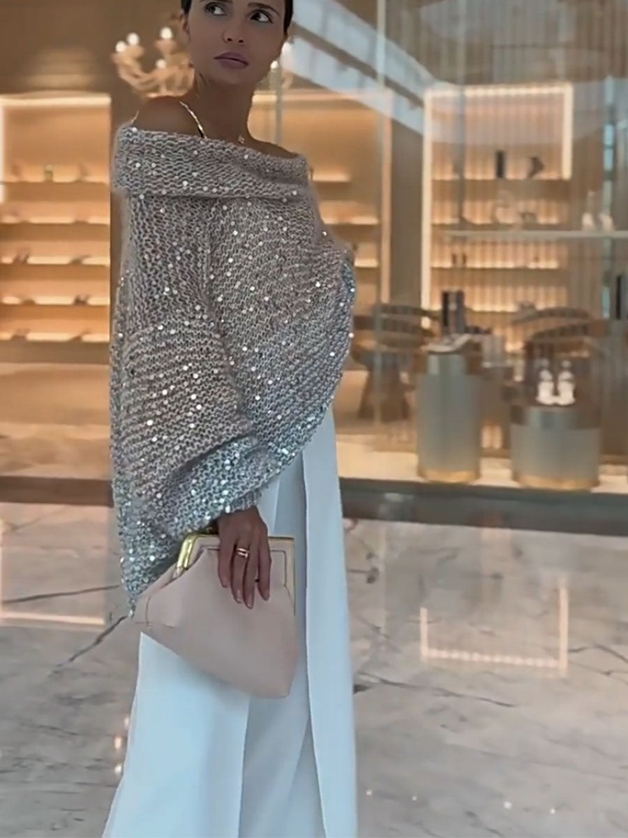 Suéter de punto brillante