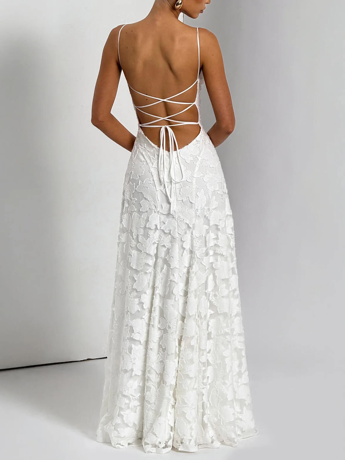 Vestido largo de jacquard