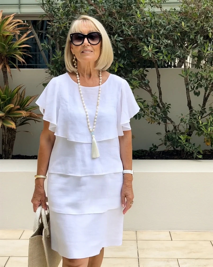 Vestido Con Capas Romántico