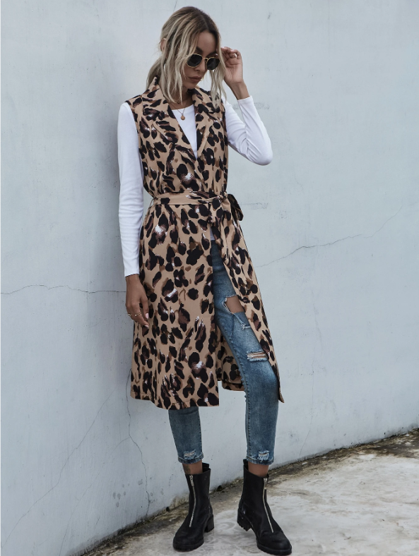 Chaleco Estampado de Leopardo