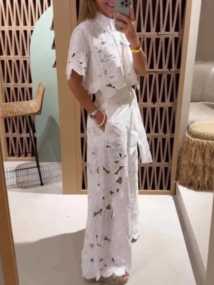 Conjunto de cárdigan con aberturas Katy