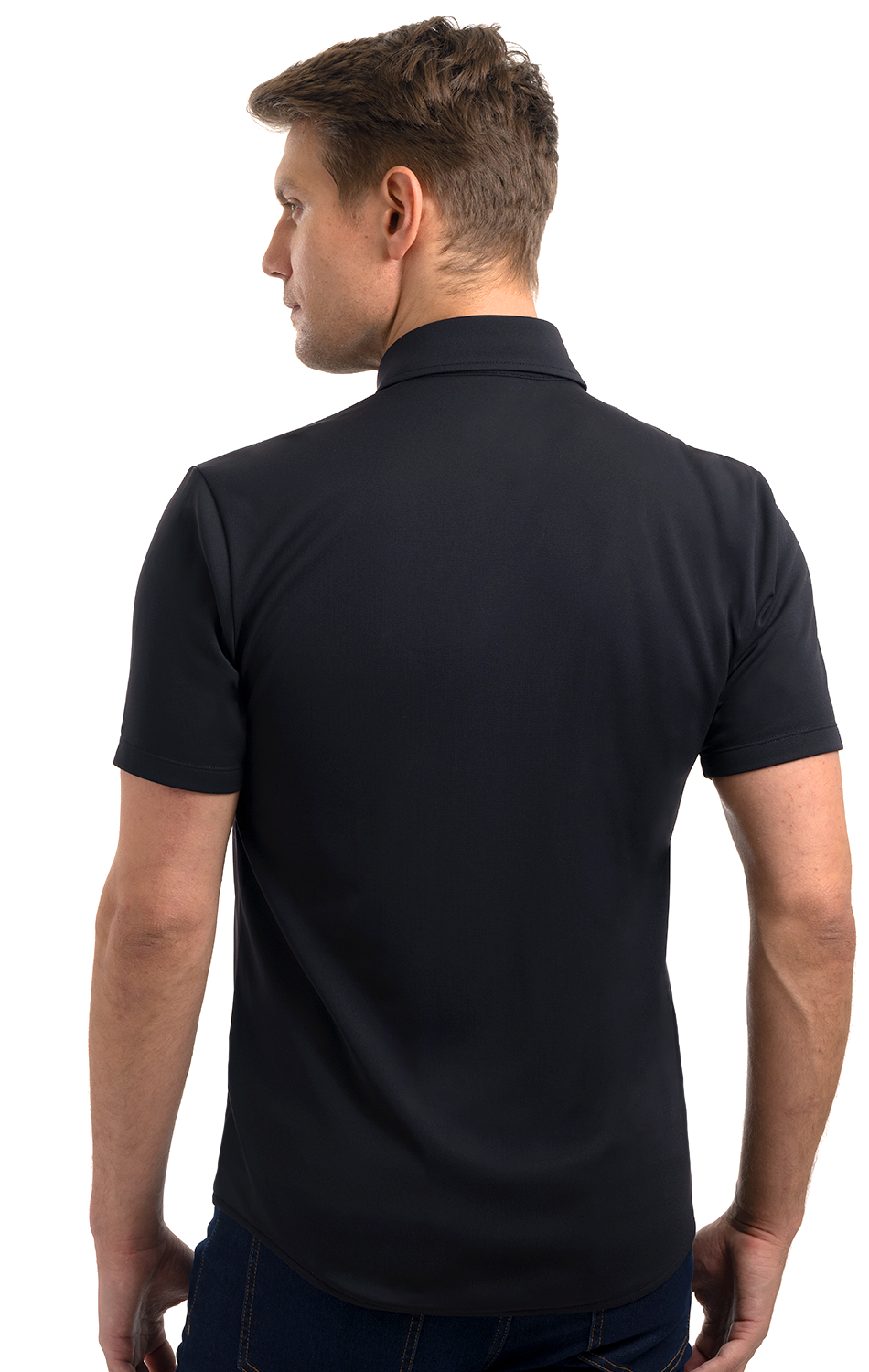 Polo de manga corta con botones de alto rendimiento