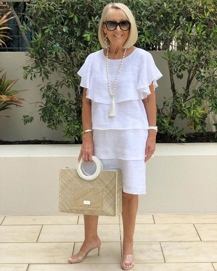 Vestido Con Capas Romántico