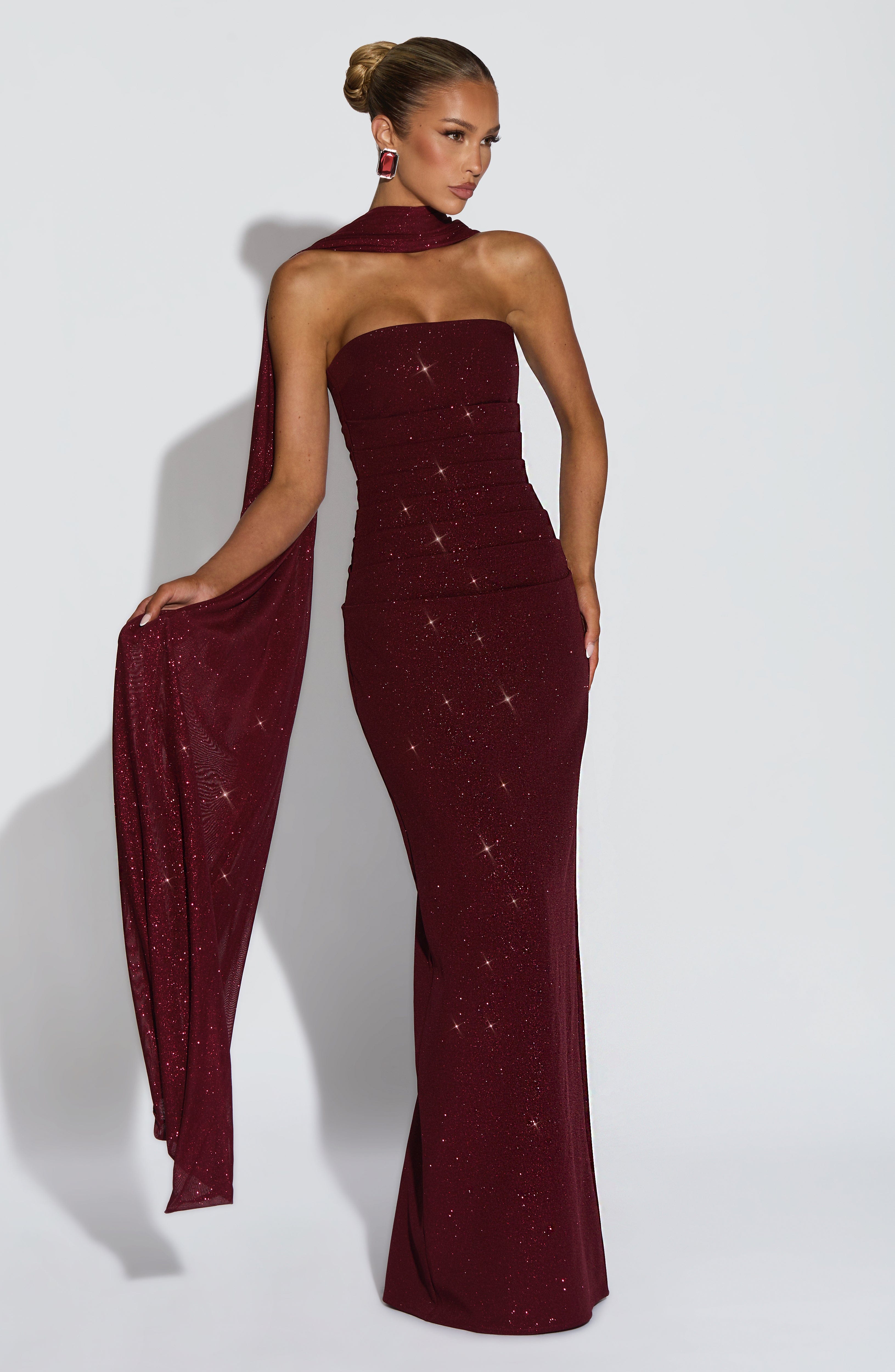 Pandra Maxi Dress - Wine Sparkle Dress Babyboo Fashion Premium Exclusive Design