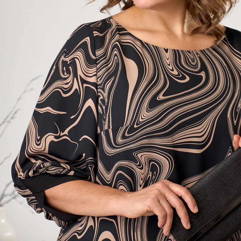 🌸Vestido extra largo con estampado de mármol