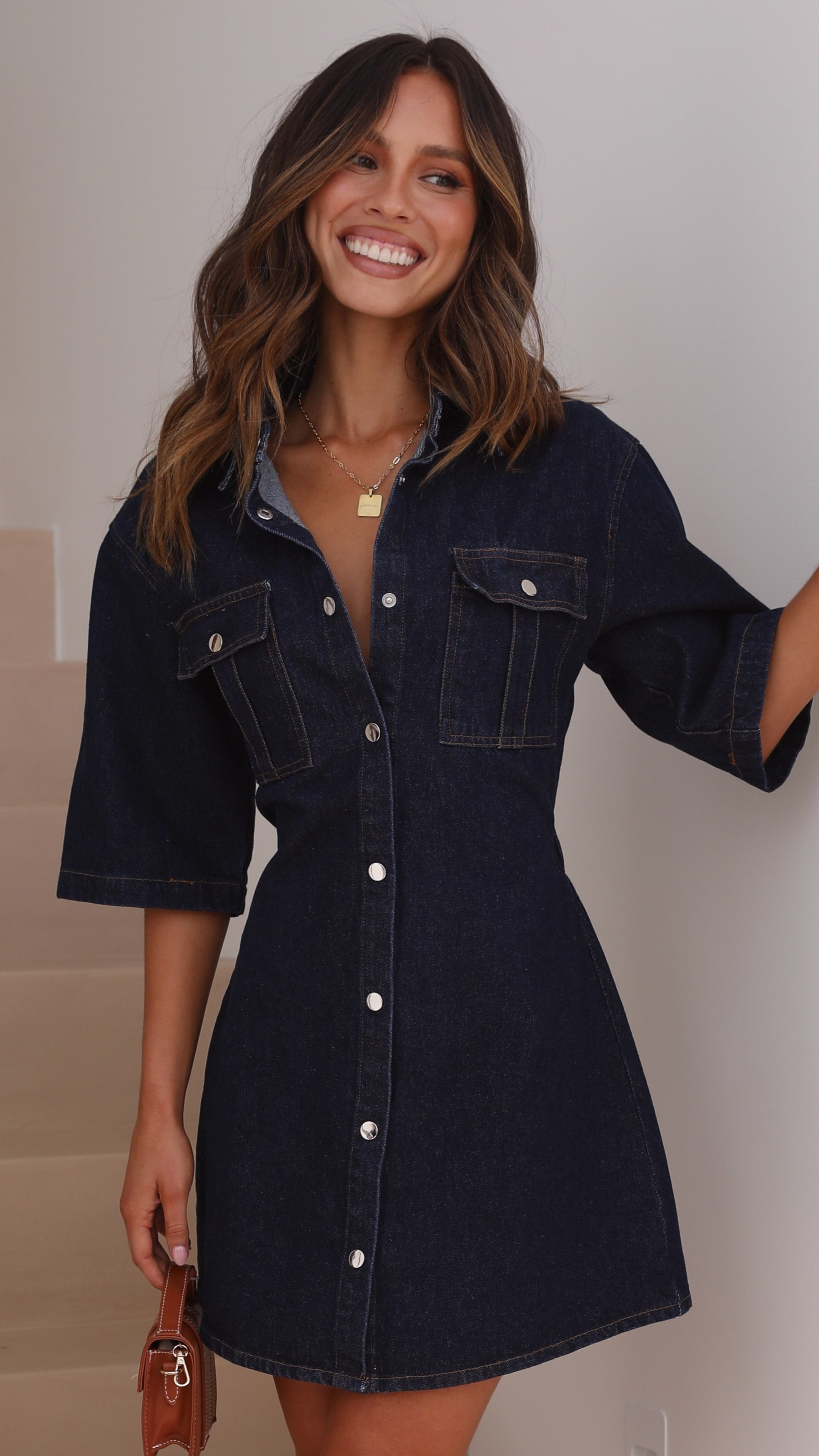 Raz Mini Dress - Dark Denim - Billy J
