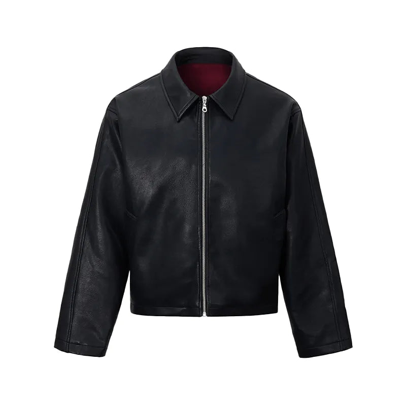 chaqueta de cuero texturizado