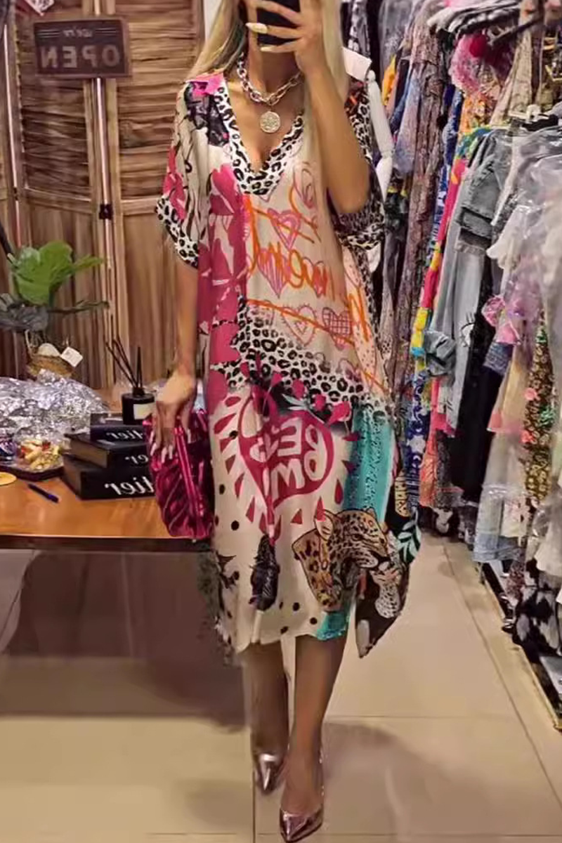 Vestido Estampado Cuello V