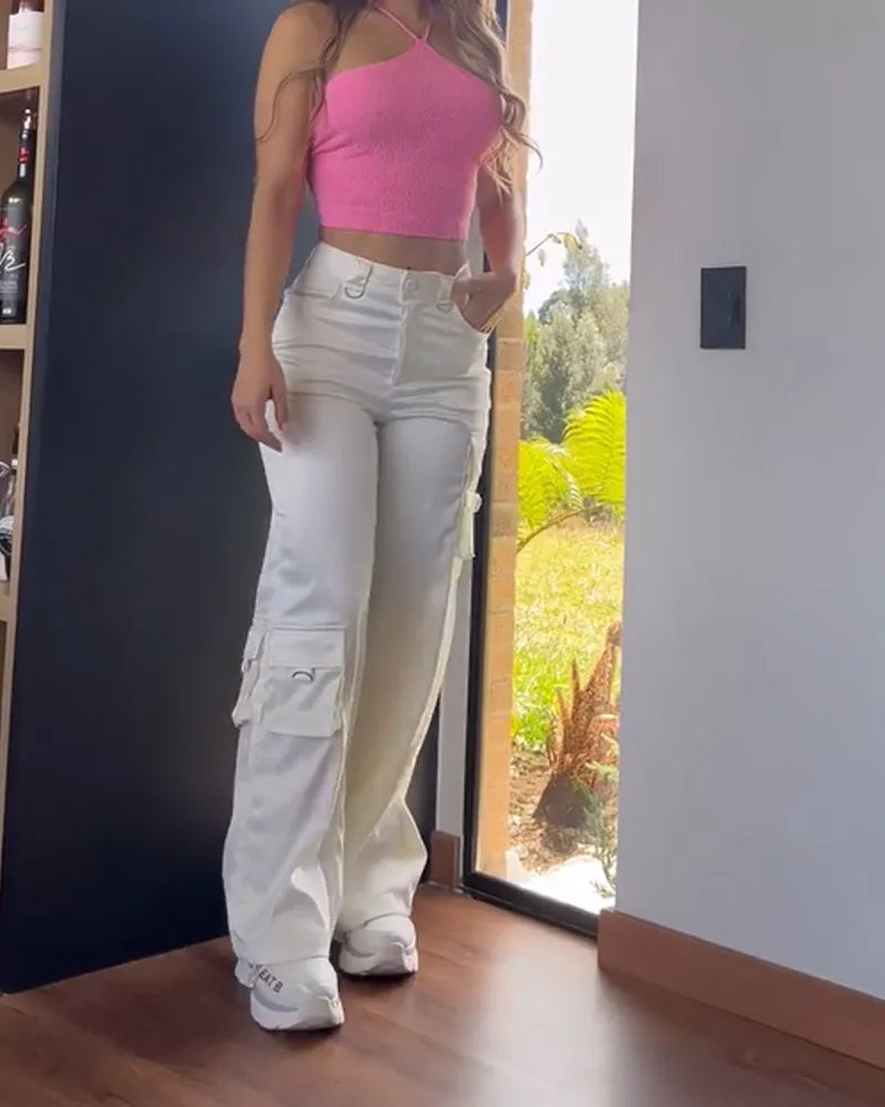 Pantalón de Satén estilo trabajo