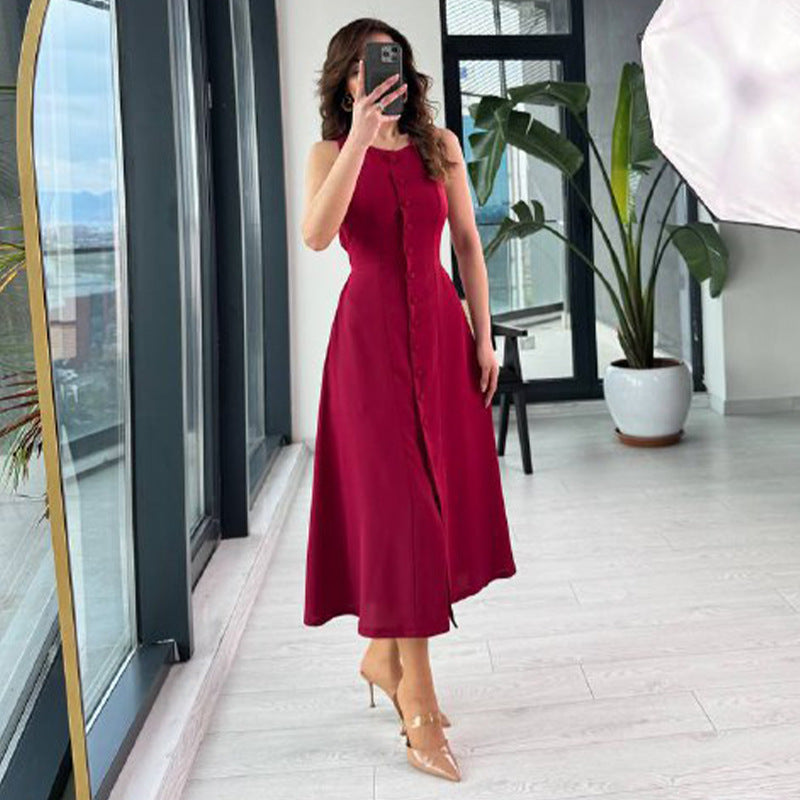 Vestido Cecilia De Botones Sin Mangas