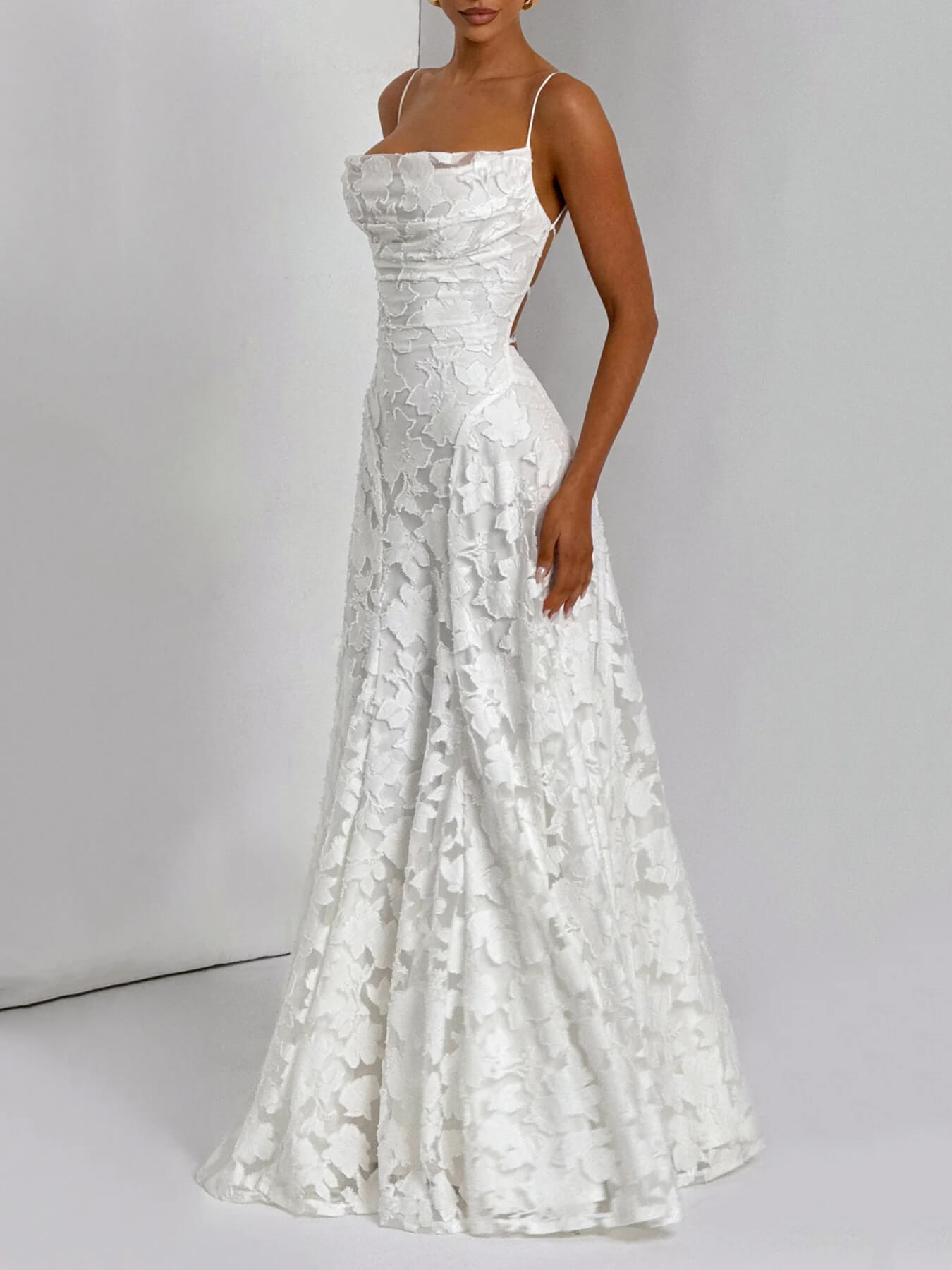 Vestido largo de jacquard