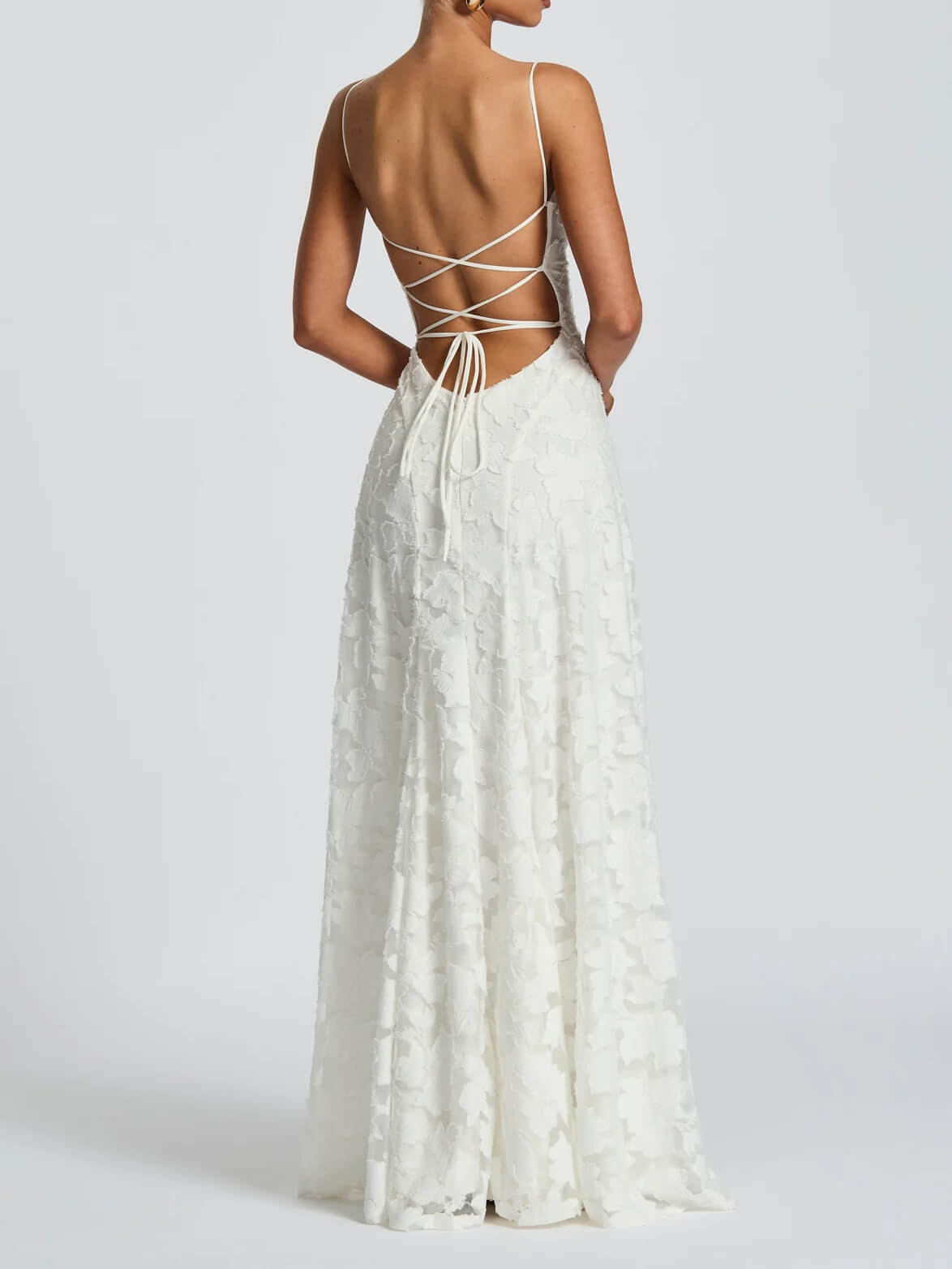 Vestido largo de jacquard