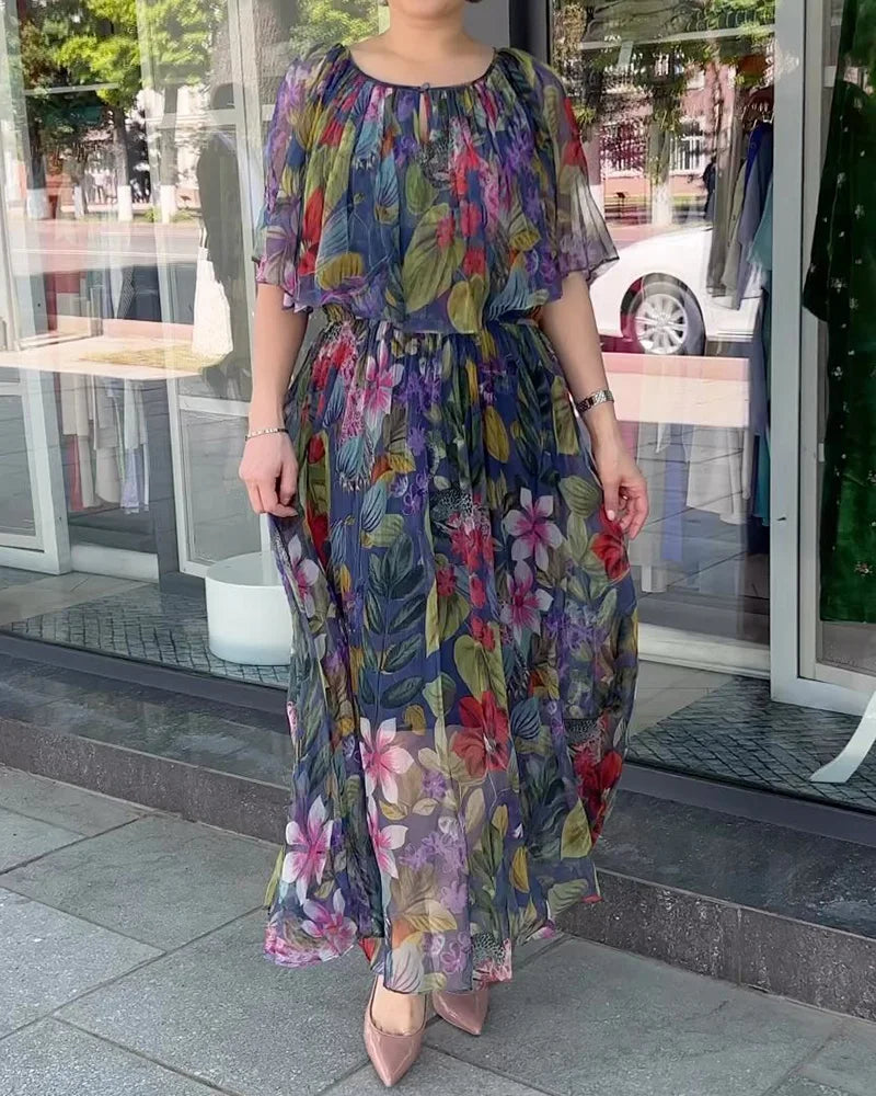 Vestido elegante con estampado de gasa
