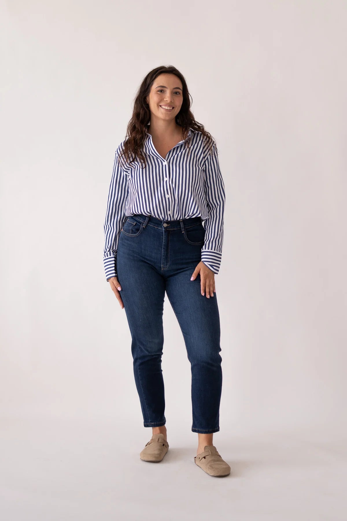 Jeans Tiro Alto Estilo Mom