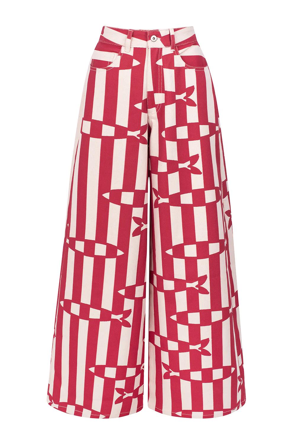 Pantalón Estampado Rallas y Peses