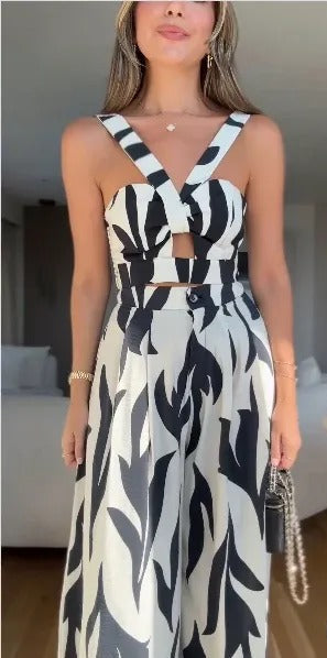 Mono Estampado De Escote Cruzado