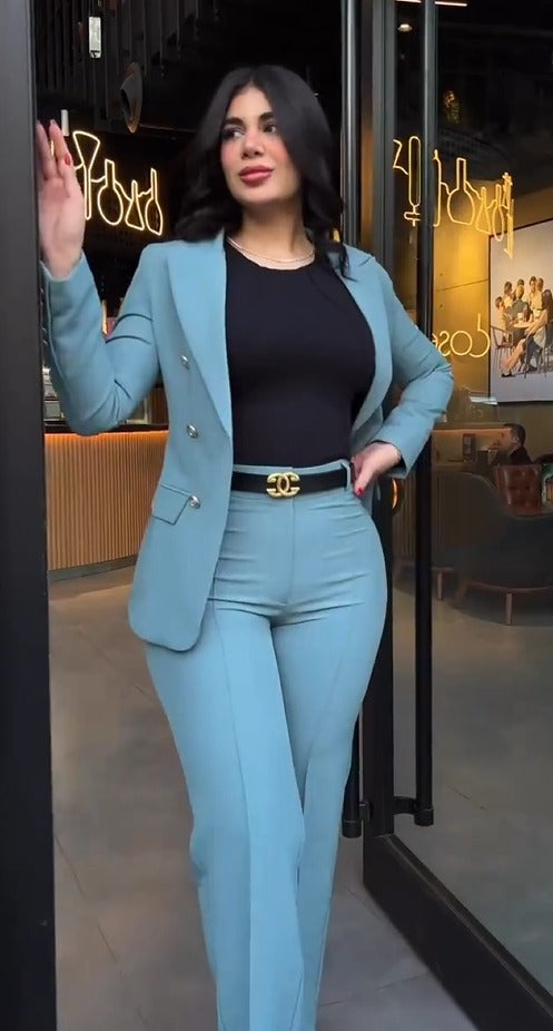 Traje Elegante Turquesa
