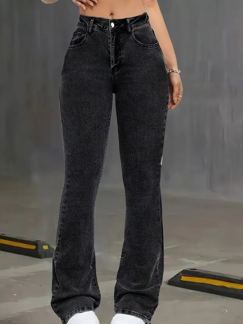 Jeans Rectos de Cintura Alta