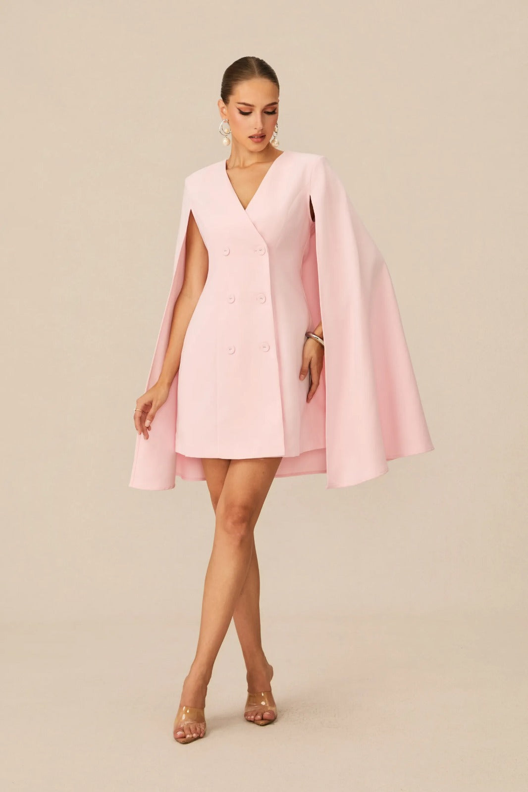 Elegante minivestido rosa