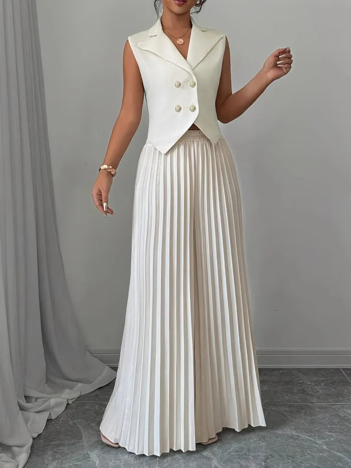 Conjunto de pantalón Plisado y Chaleco