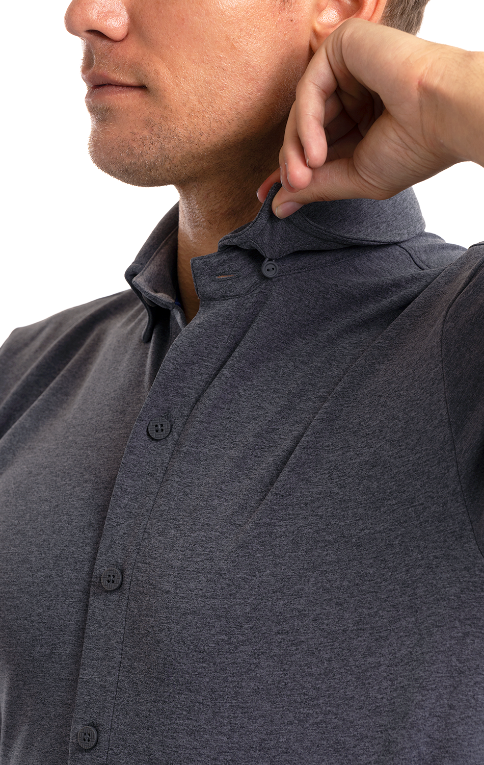 Polo de manga corta con botones de alto rendimiento