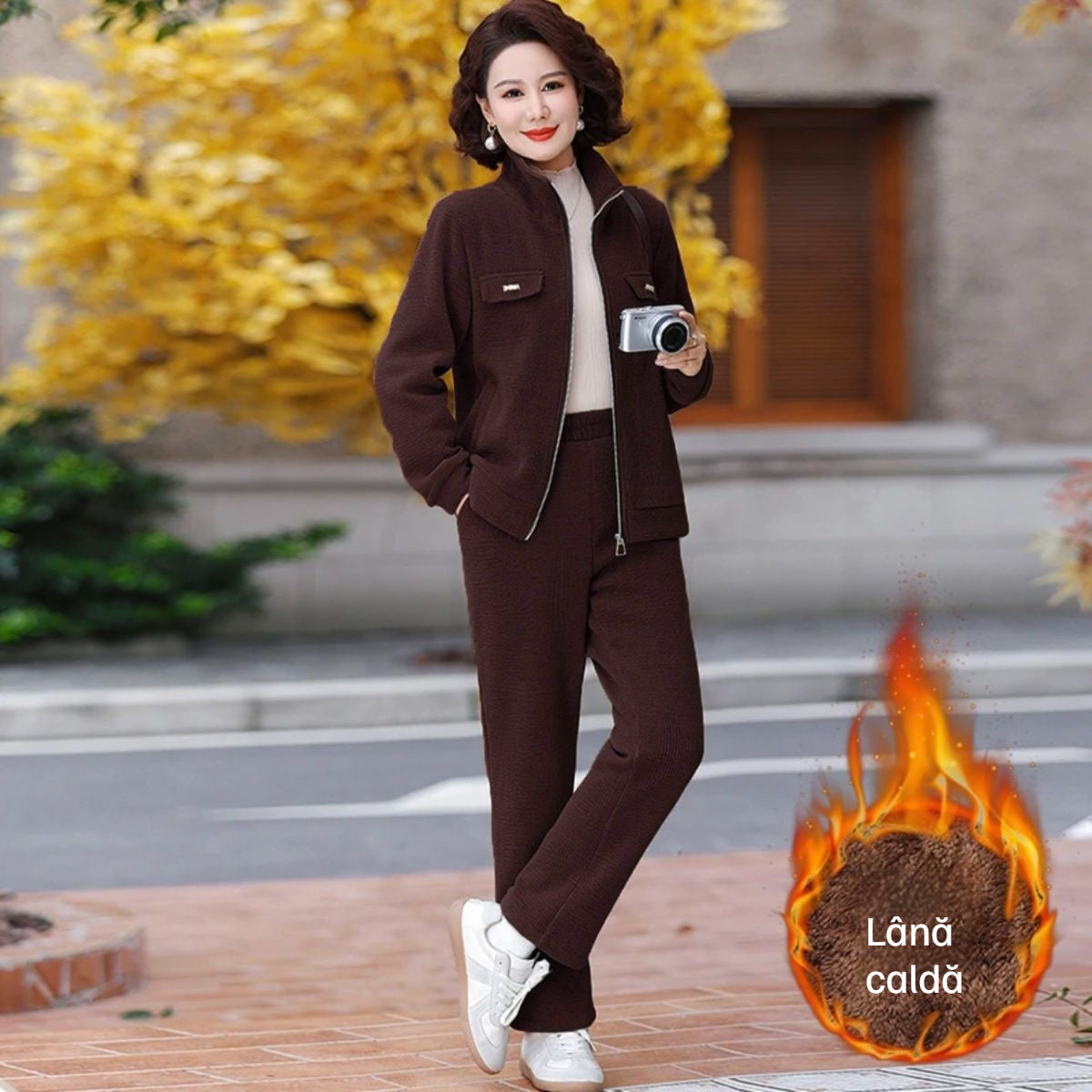 Conjunto Casual de Terciopelo Viña