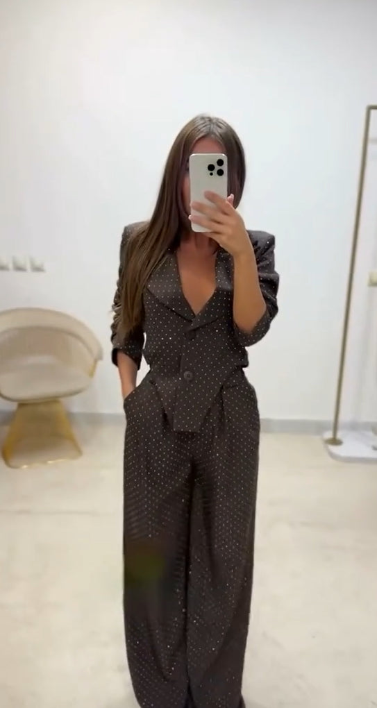 Conjunto de blazer irregular