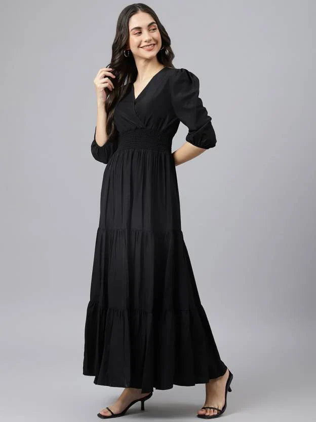 Vestido en V  Cielo Zafiro