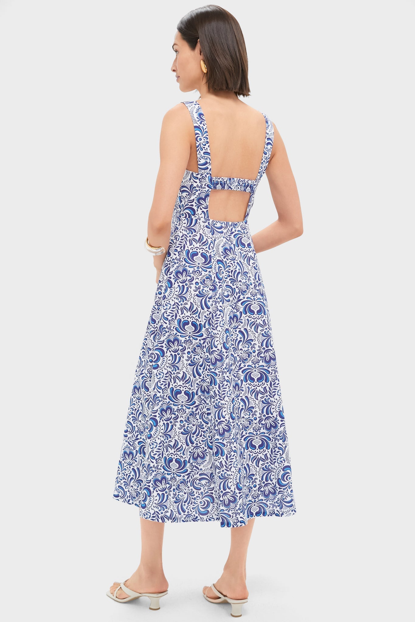 Vestido Estampado Floral De Espalda Abierta
